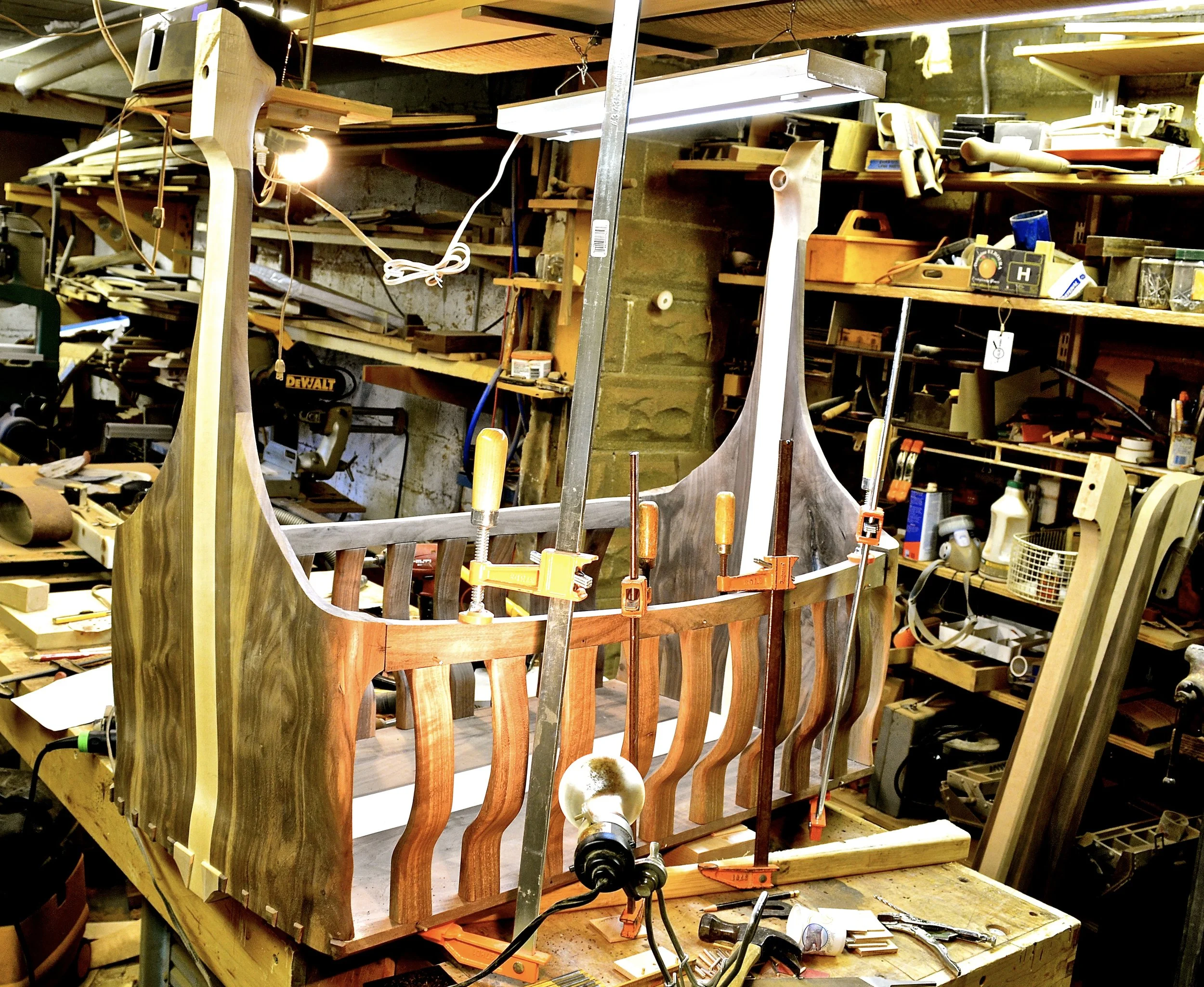 final assembly of the walnut cradle box
