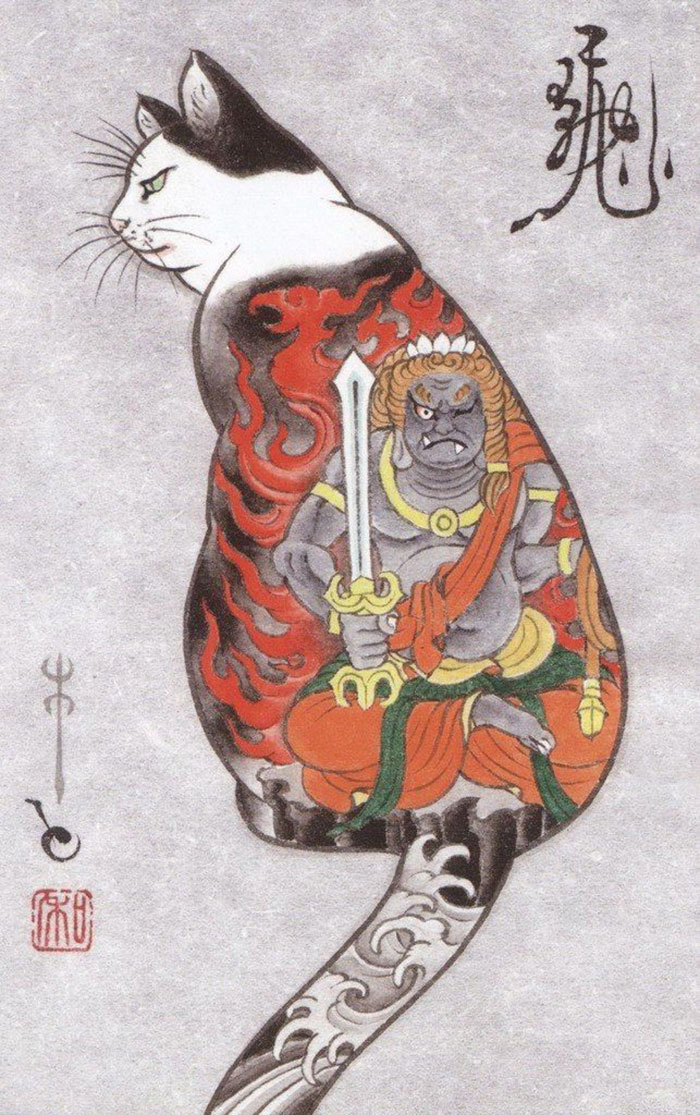 japanese-tattoo-paintings-monmon-cats-kazuaki-horitomo-13.jpg