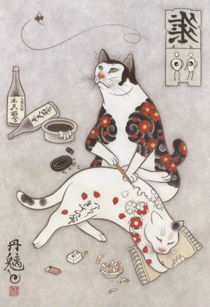 japanese-tattoo-paintings-monmon-cats-kazuaki-horitomo-36.jpg