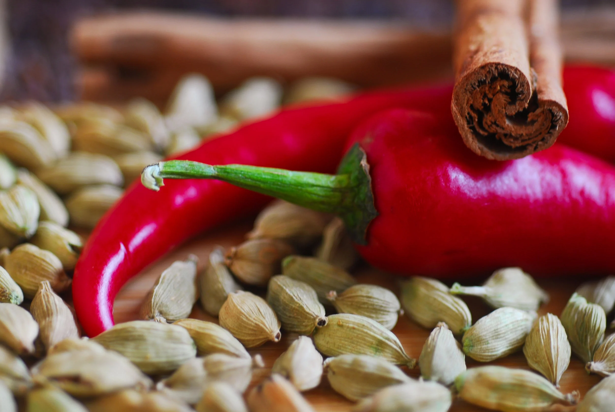 Kedah chilli. Also features cardamom and cinnamon.