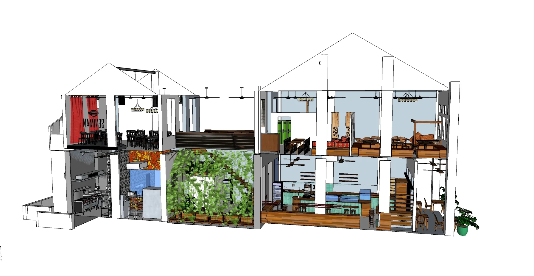 A cutaway view of the design.