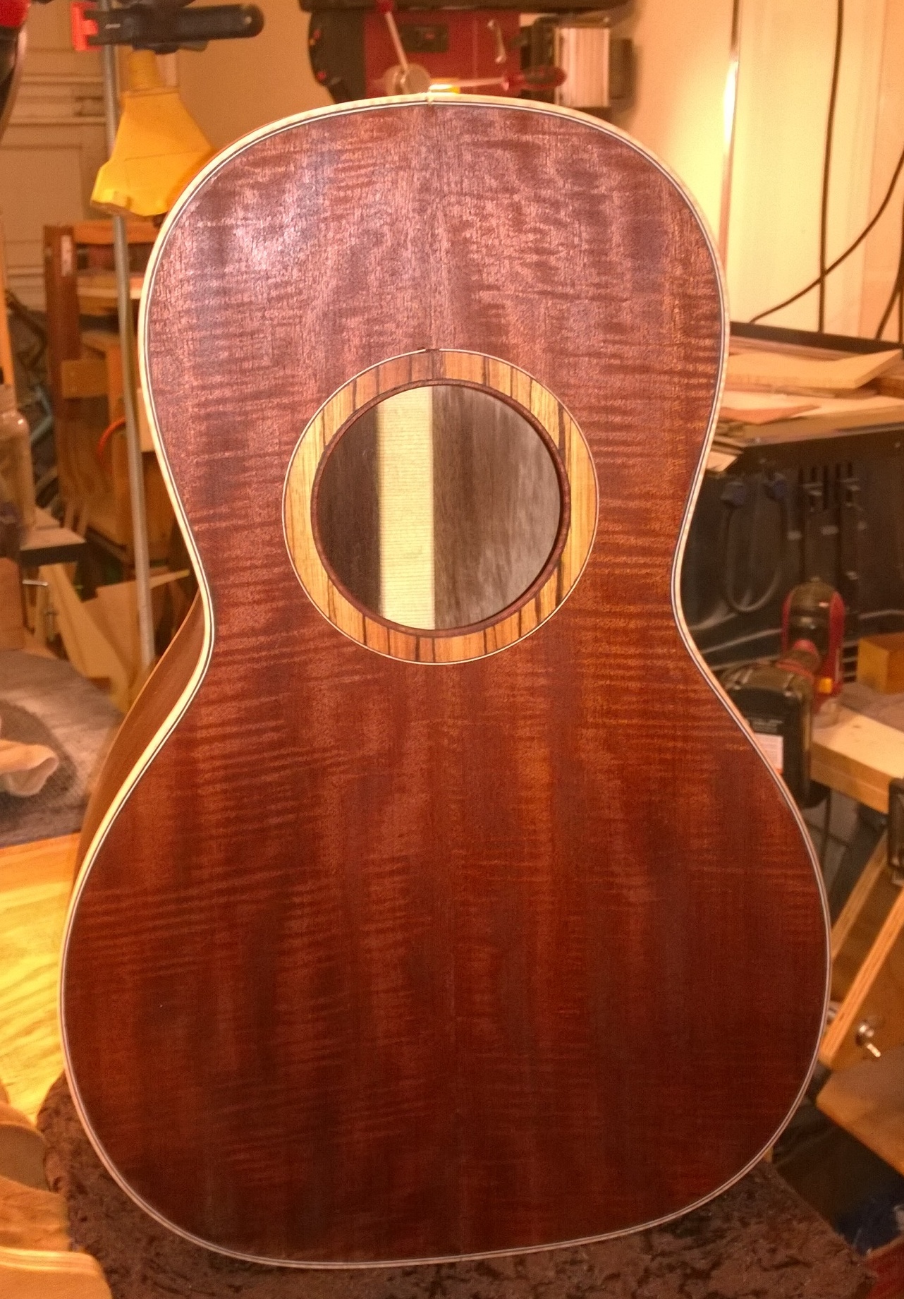 Hawkins Parlor Guitar Curly Mahogany