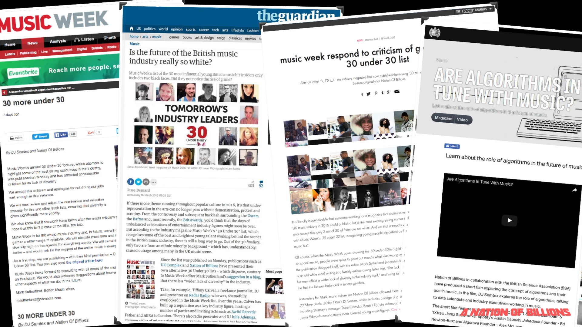 PRESS COVERAGE IN RESPONSE TO THE '30 MORE UNDER 30' ARTICLE