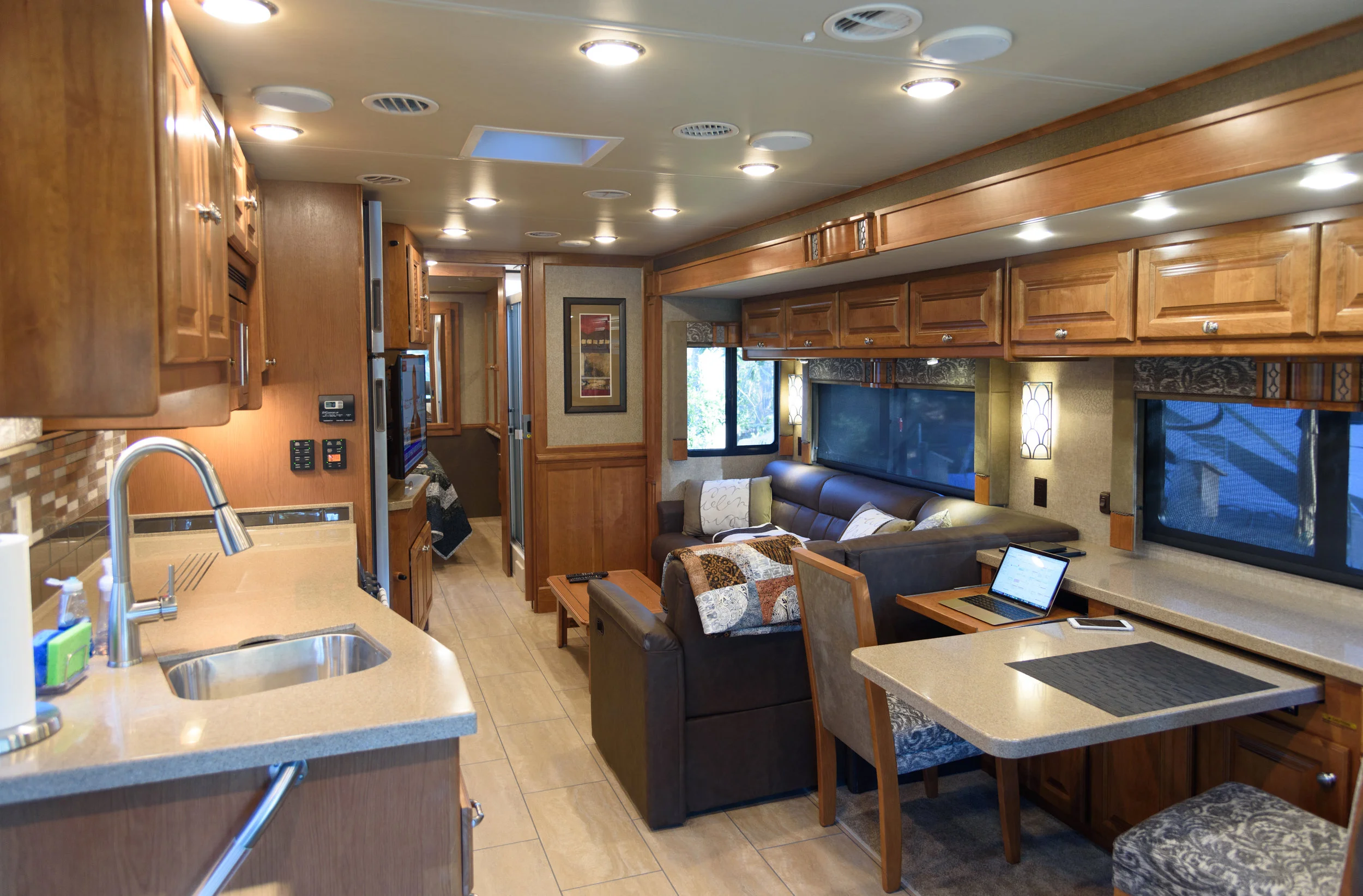 The main living area, with the bedroom/bathroom in the background