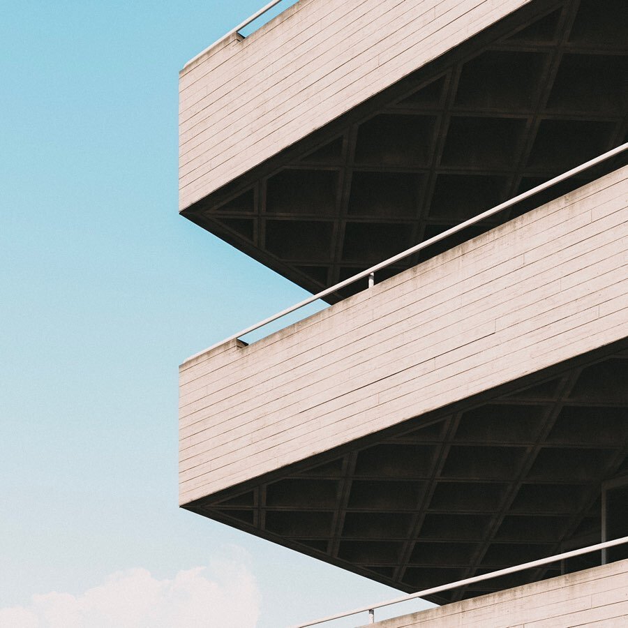 brutalist dreams. 
structure I.

Recently I created several concrete textures in Quixel Mixer and Octane. Additionally I painted some custom maps in Photoshop and decided to test those on a building/structure. 
#architecture #brutalism #brutalist #co