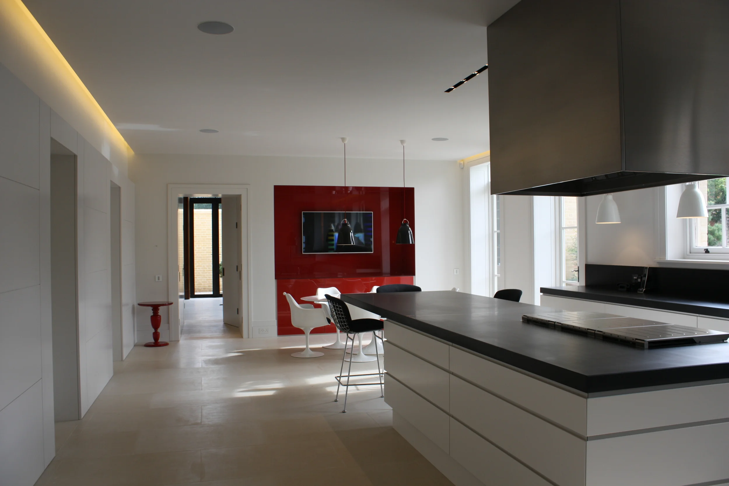  Dynalite lighting control system. Panasonic HD TV's and multiple rooms of audio controlled via RTI remote controls 