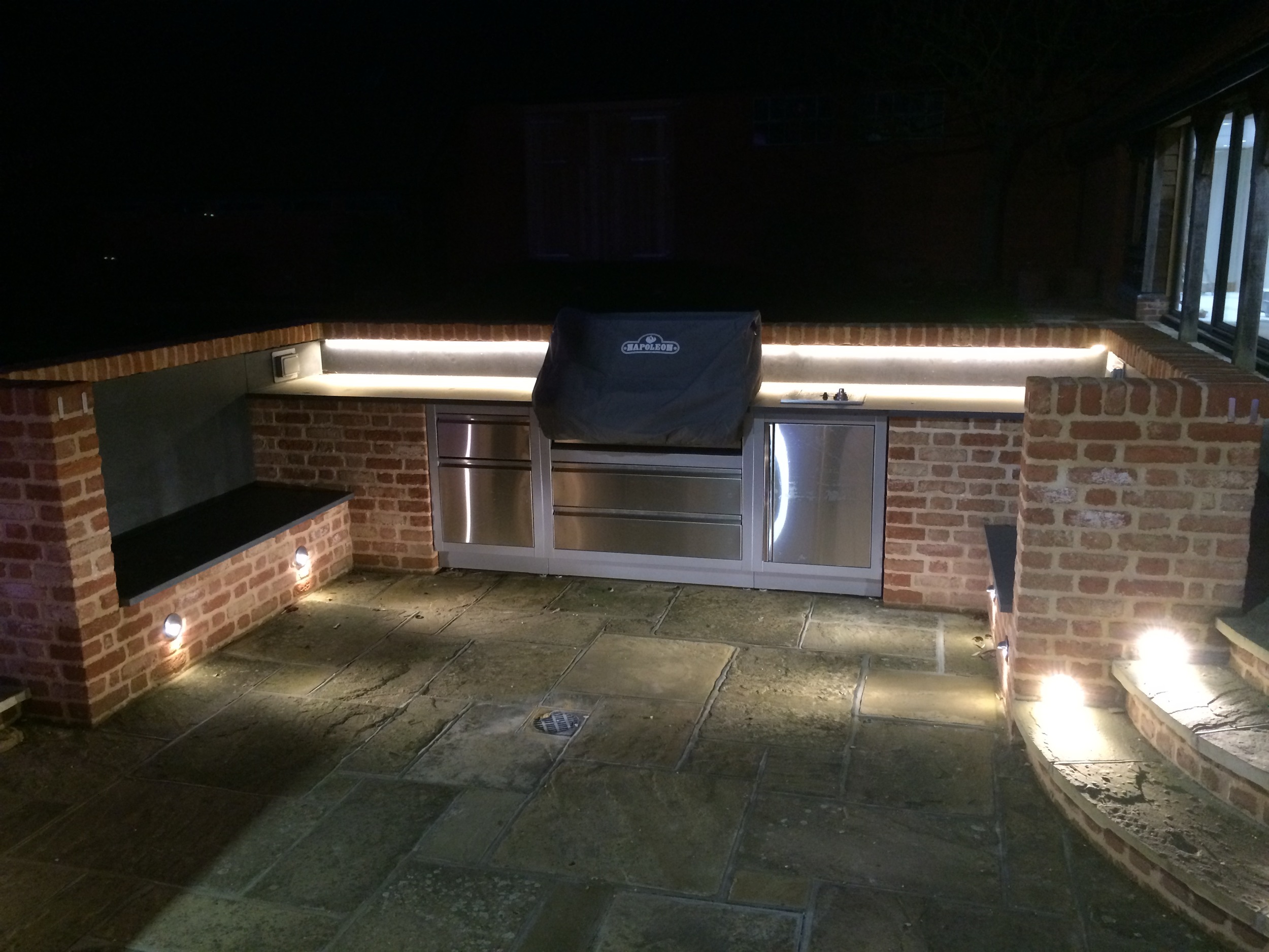  LED lighting and external Bowers &amp; Wilkins speakers to BBQ area 