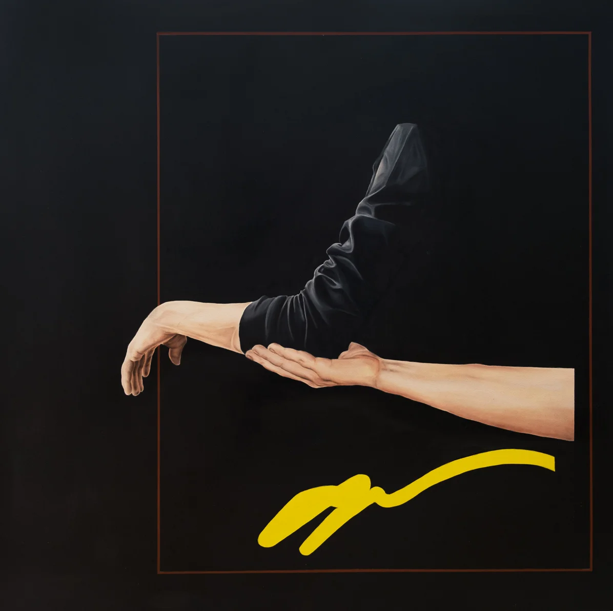Friend - 2016, oil on paper mounted on panel, 36"x36"