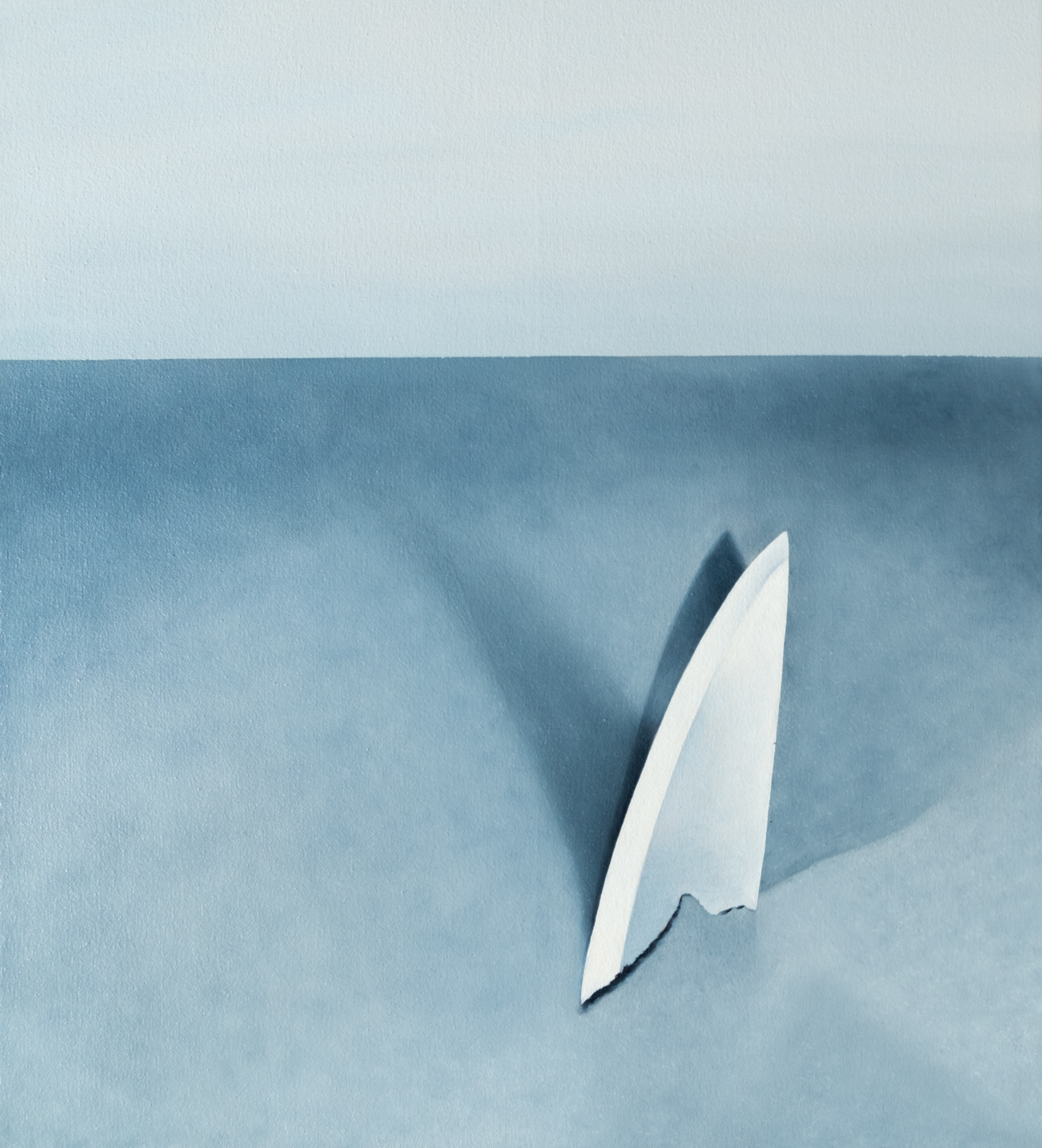   Shark as a Knife  - 2018, Oil on canvas, 20”x22” 