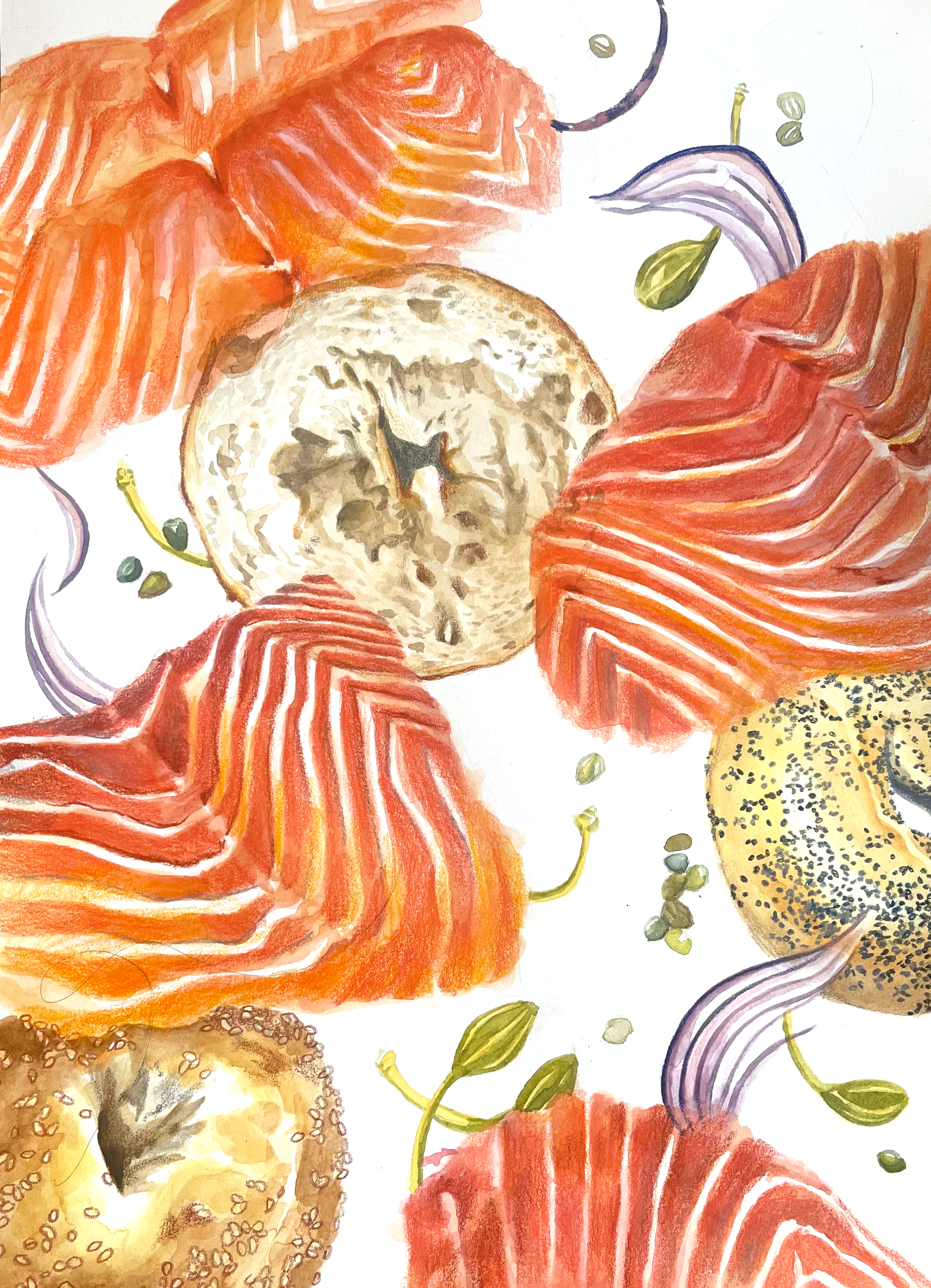 Lox and Bagel Collage