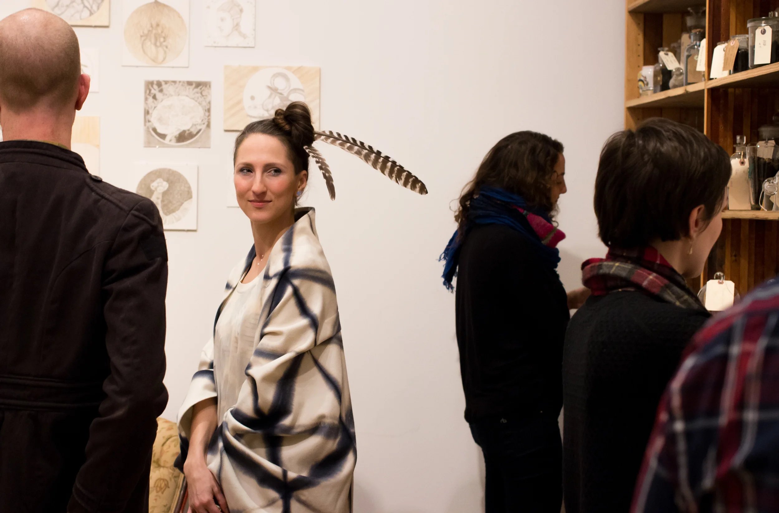 Jenny Kendler at the opening of group exhibition 'Rooted in Soil' at DePaul Art Museum