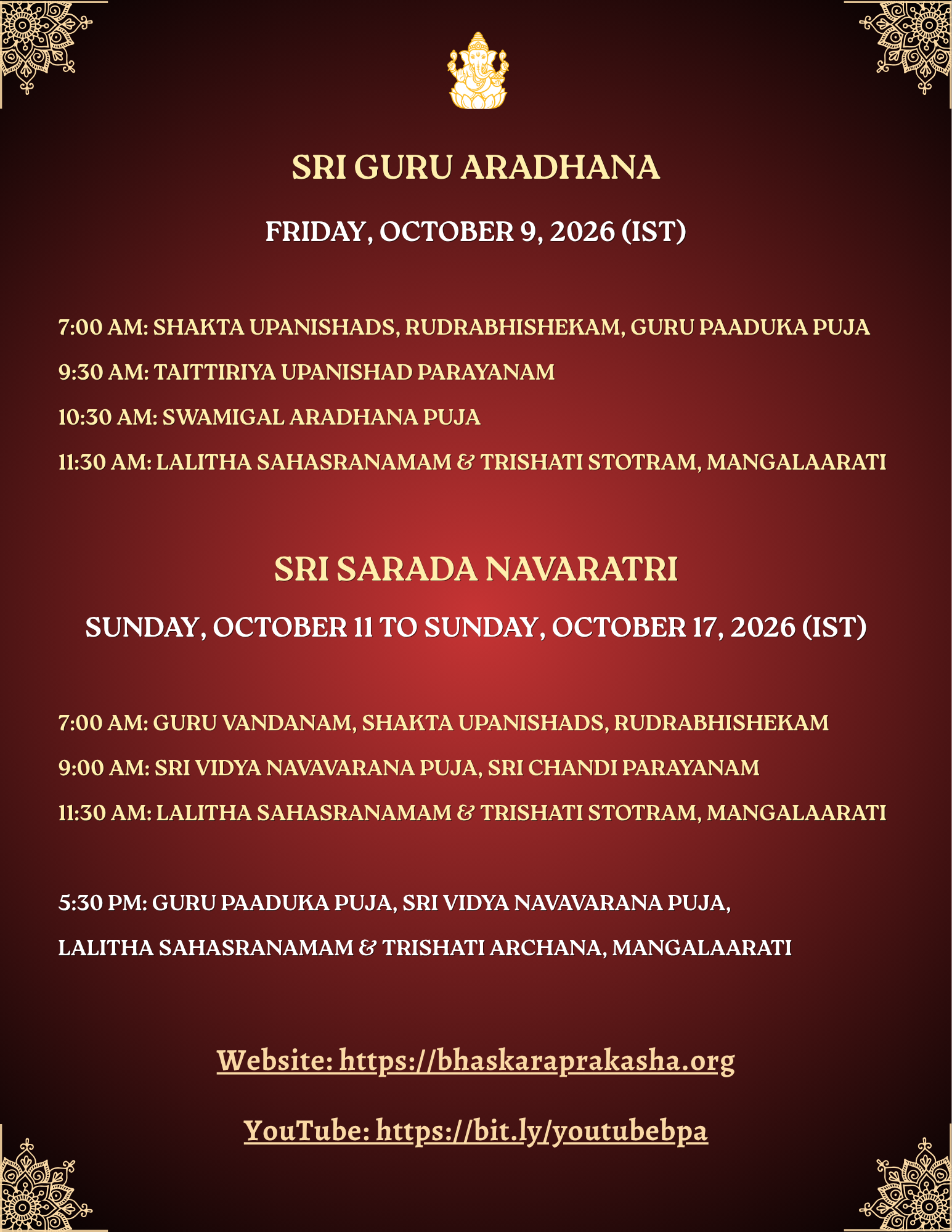 Navaratri 2026 flyer page 2