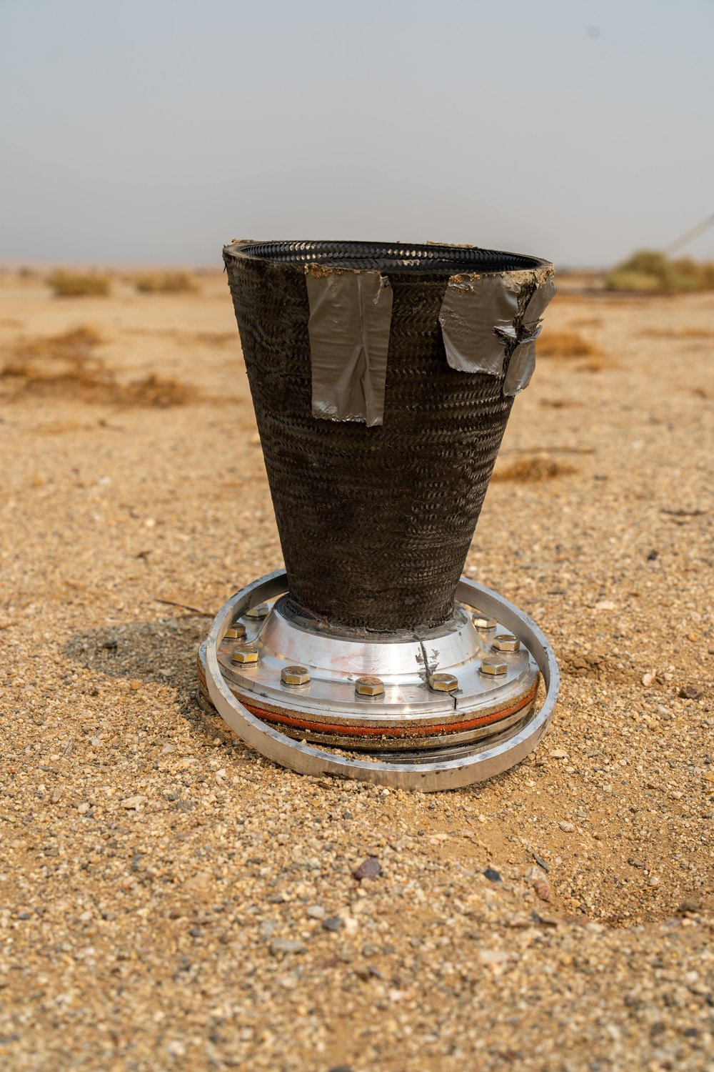 ESII nozzle as it was found aft of the test stand following the anomaly.