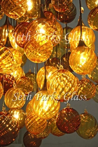 Pendant Blown Glass Chandelier