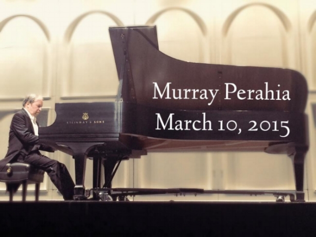 Murray Perahia on stage at UA Centennial Hall, March 10, 2015