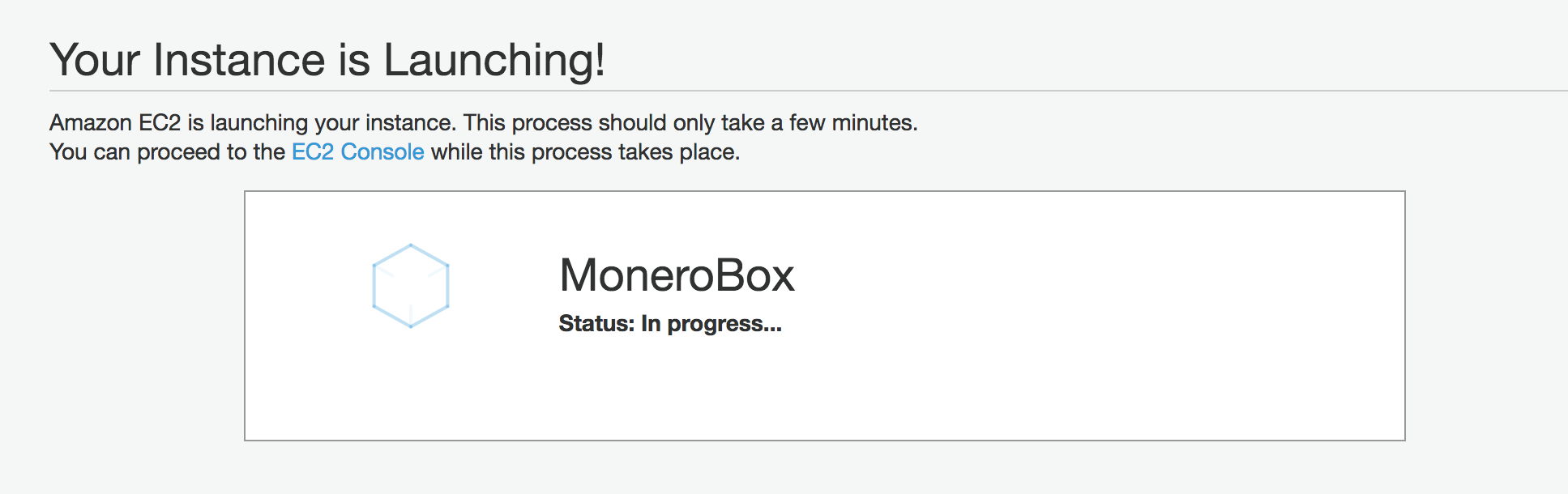 Provisioning your EC2 instance - this ones called MoneroBox