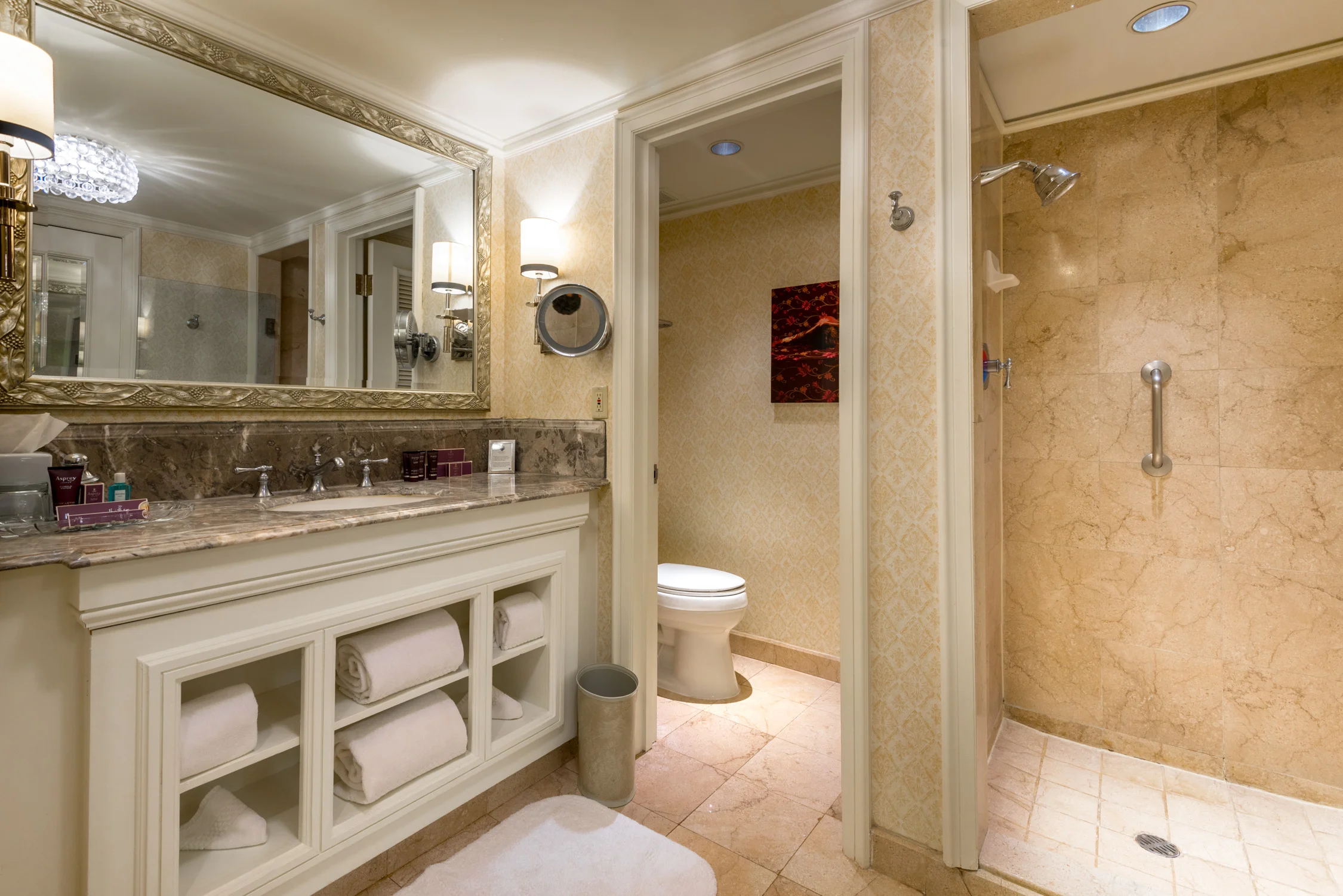 The bathroom inside our suite at The Ritz-Carlton, San Juan