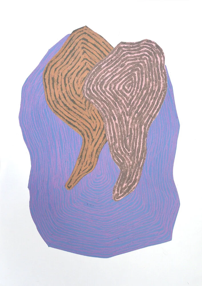 Fra naturen, Bekken III Oljepastell 59 x 43 cm 2019