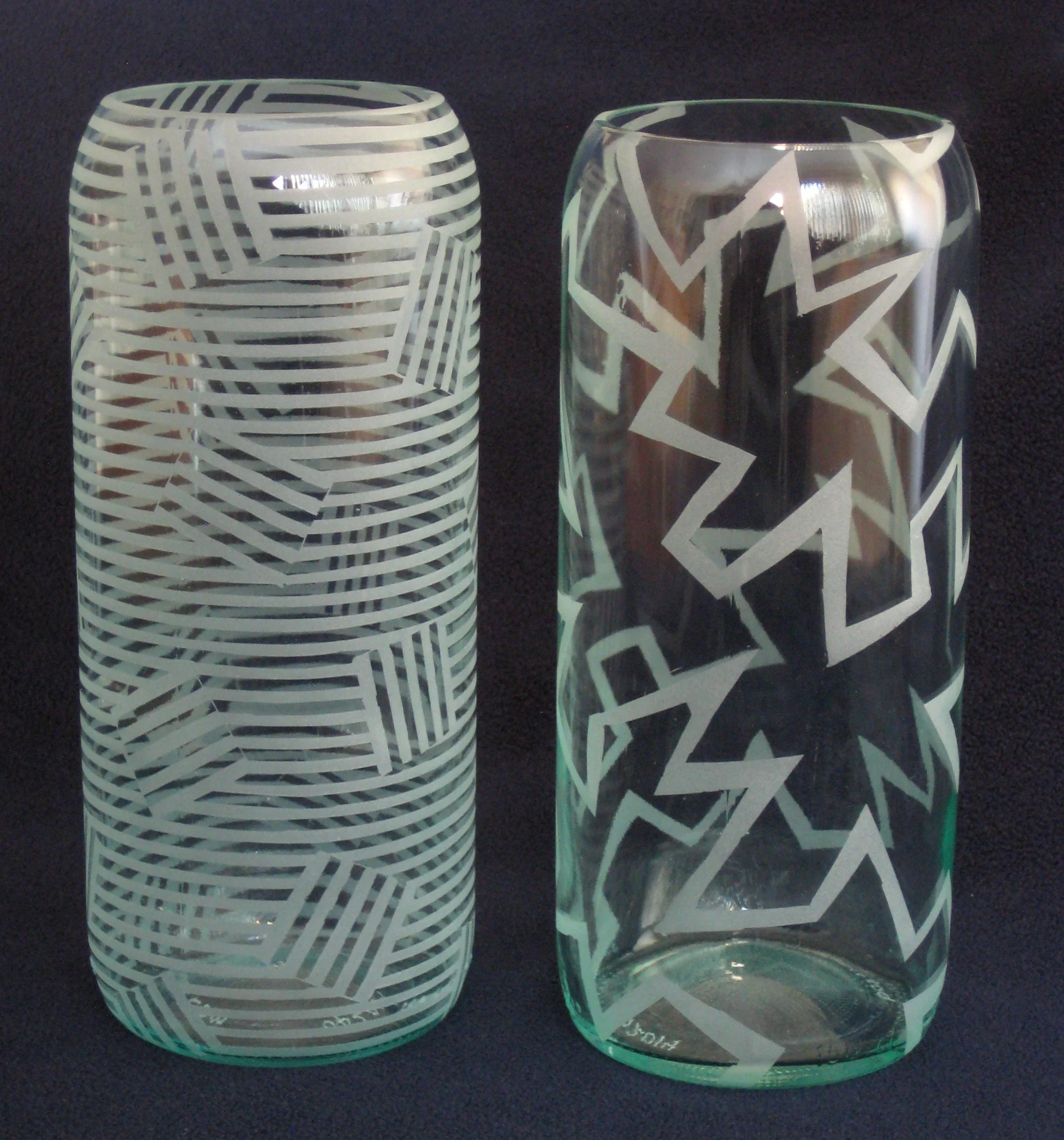 Stripy Tiles - Sold / Lightning Spiral - $60