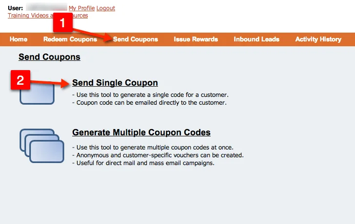 send single coupon