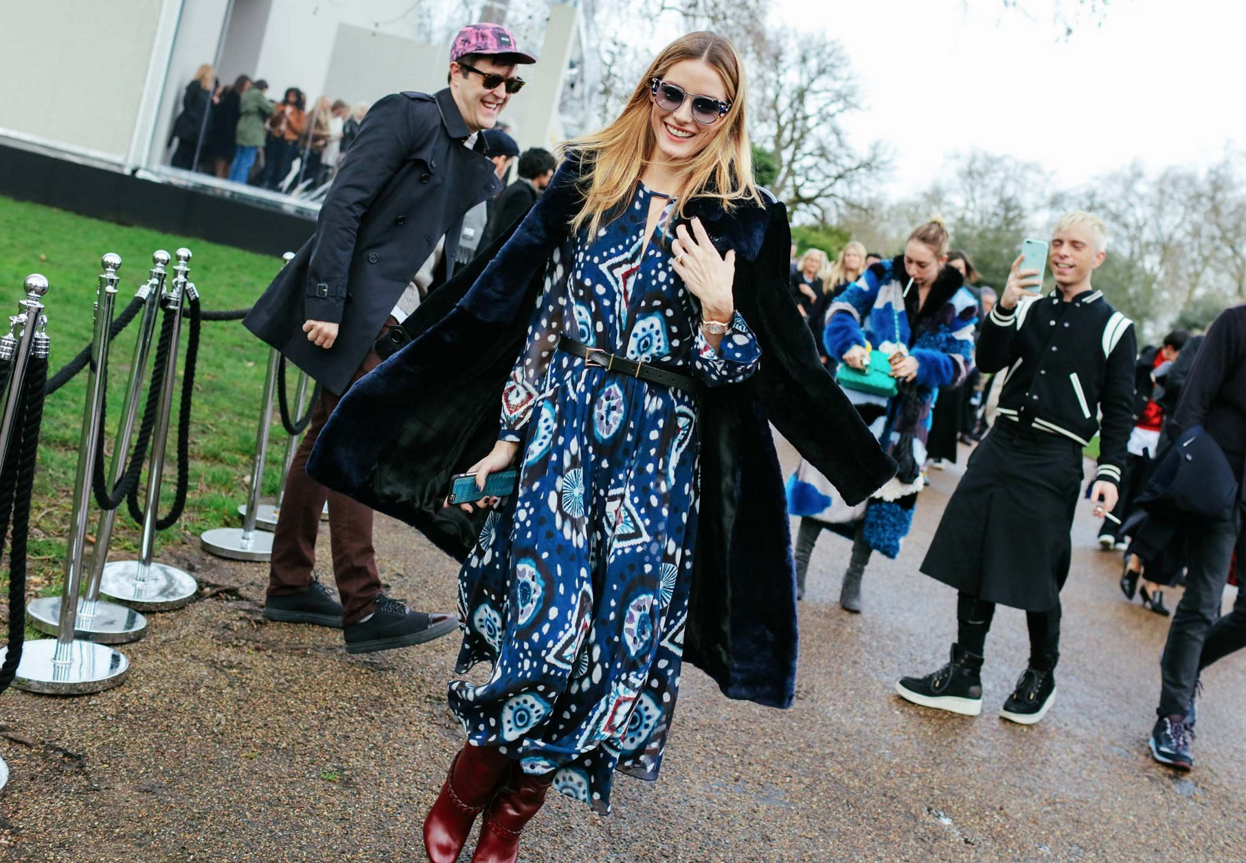 Olivia Palermo in a Burberry dress