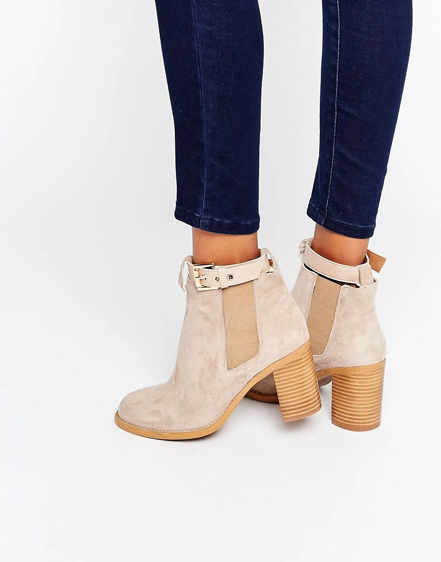 Winter Essentials Tan Suede Ankle Boots Silver Girl