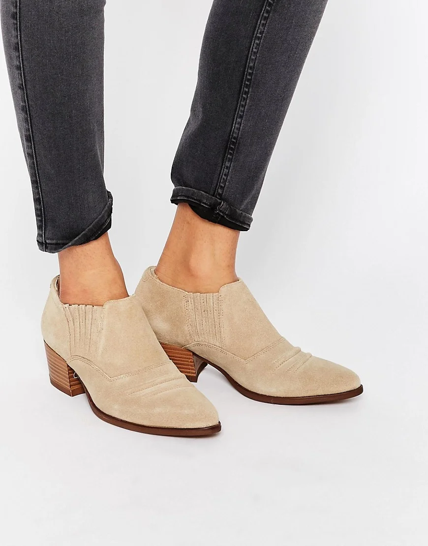 low cut suede ankle boots