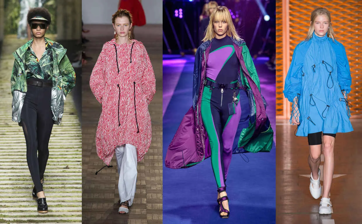 Looks from L-R: Max Mara, Sportmax, Versace and MSGM. Photos: Imaxtree