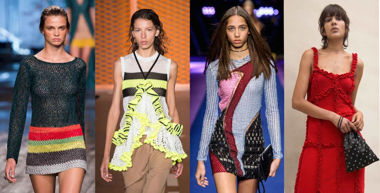 Looks from L-R: Missoni, MSGM, Versace and Attico . Photos: Imaxtree (3), Courtesy of Attic