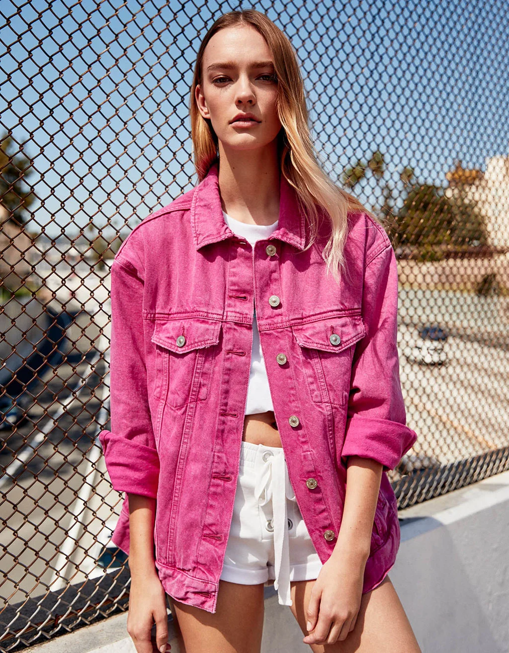 supreme pink denim jacket