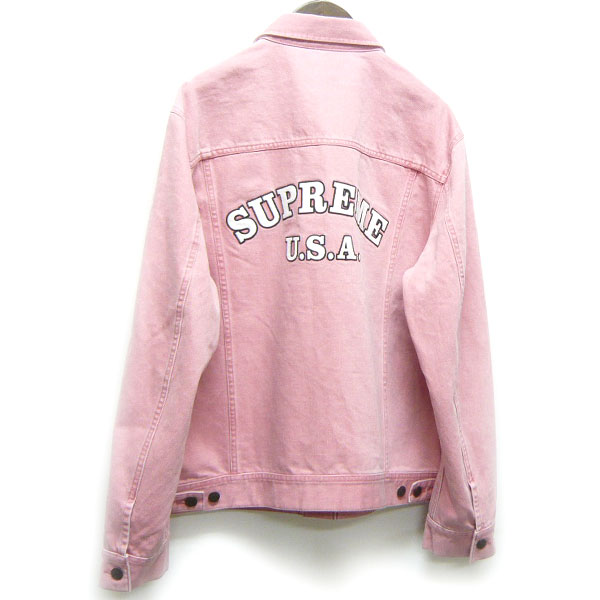 supreme pink denim jacket