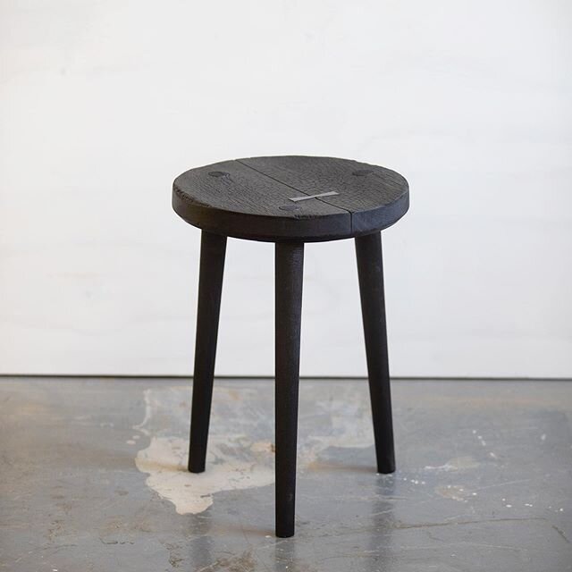 Shou-Sugi-Ban Stool 焼杉板
.
.
Constructed from solid maple, this three-legged stool features a hand chiseled solid bronze Japanese butterfly joint with a hand rubbed patina. .
Staying true to traditional techniques, the stool is charred with a blowtorc