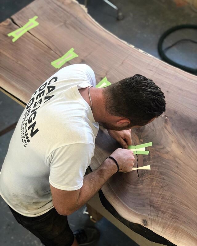 Afternoon surgery in the Studio..
.
.
Taping off the solid bronze joinery to prep for a brushed finish | Slow and steady..
.
.
#process #detailsmatter #furnituredesignermaker #joinery #staysharp #furnituresurgery