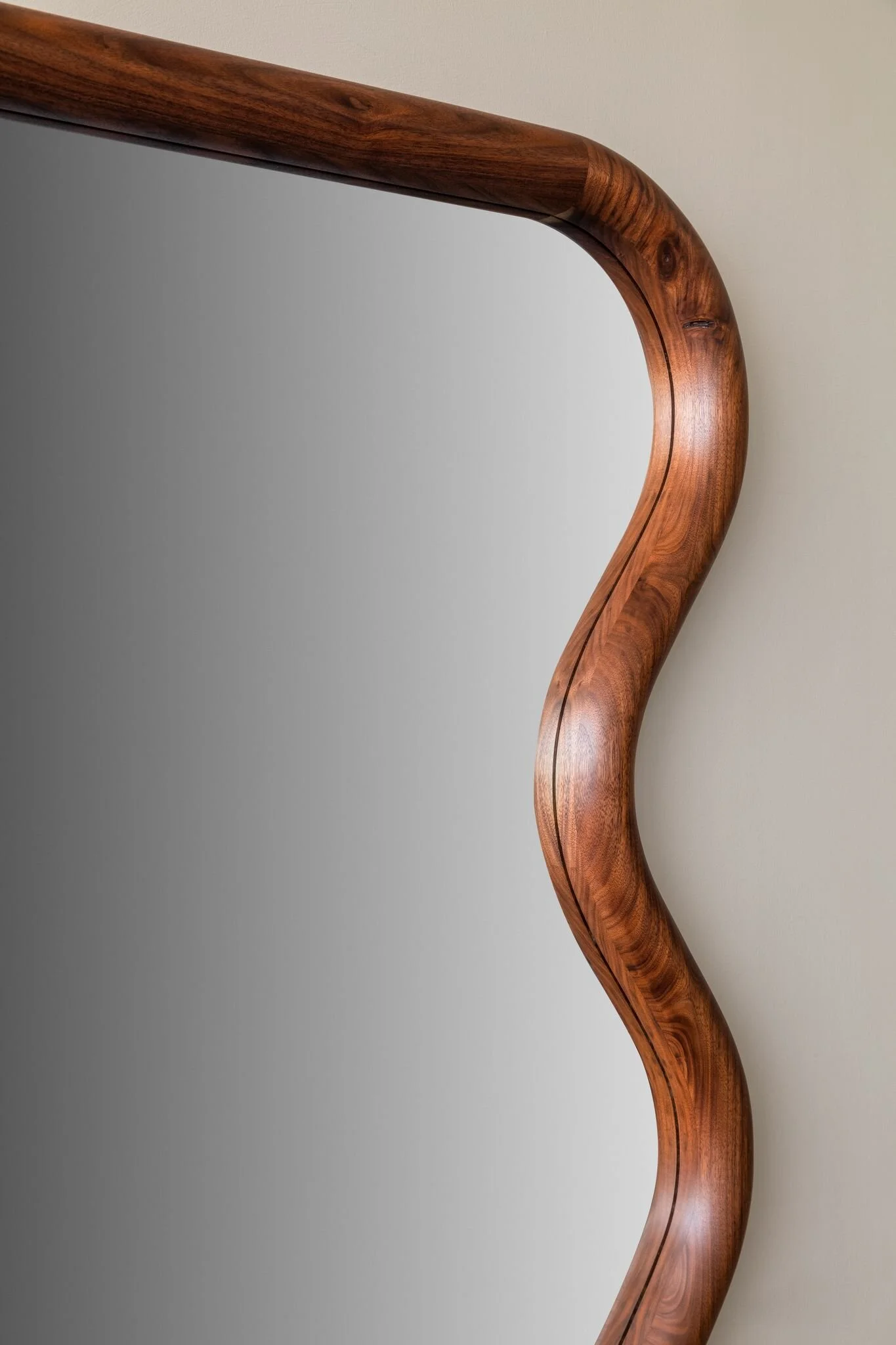 Squiggle Mirror Full Length Walnut — Christopher Miano