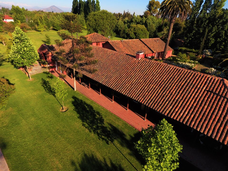 Casona Carrera Boutique Hotel Maipo Wine Valley Santiago Chile pool and Patagonia trees