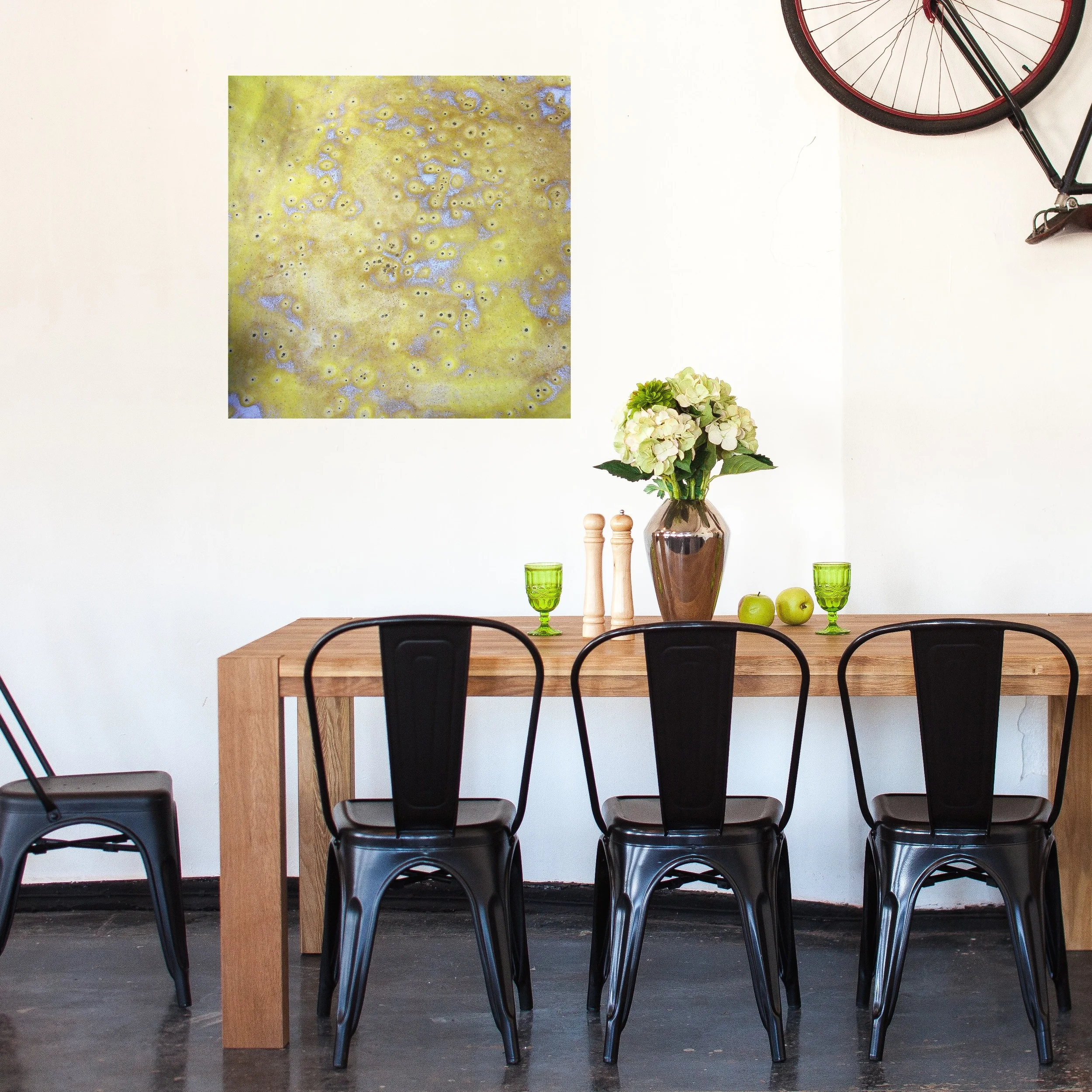 25. v1 Rustic Modern Dinning Room with yellow and white Abstract Canvas Print Maggie Minor Designs.jpg
