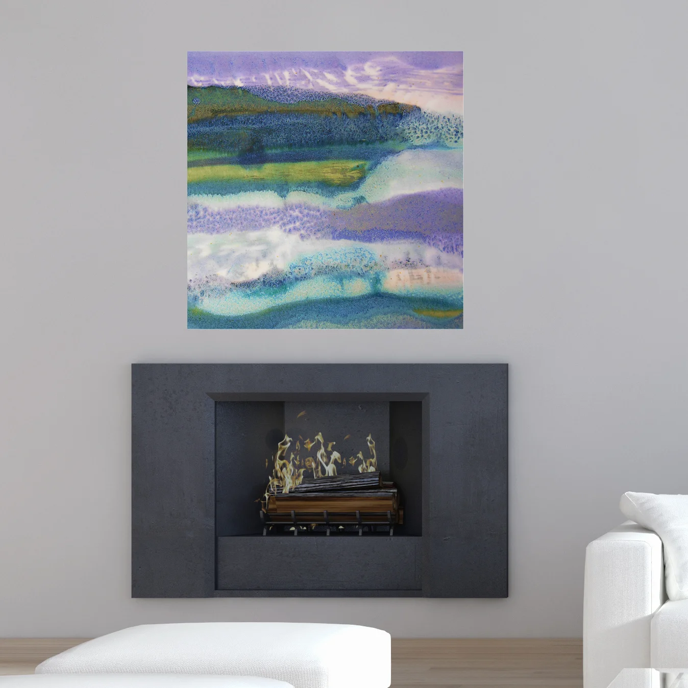 29. v2 Modern Living Room with Purple White and Blue Landscape Abstract Canvas Print Maggie Minor Designs.jpg