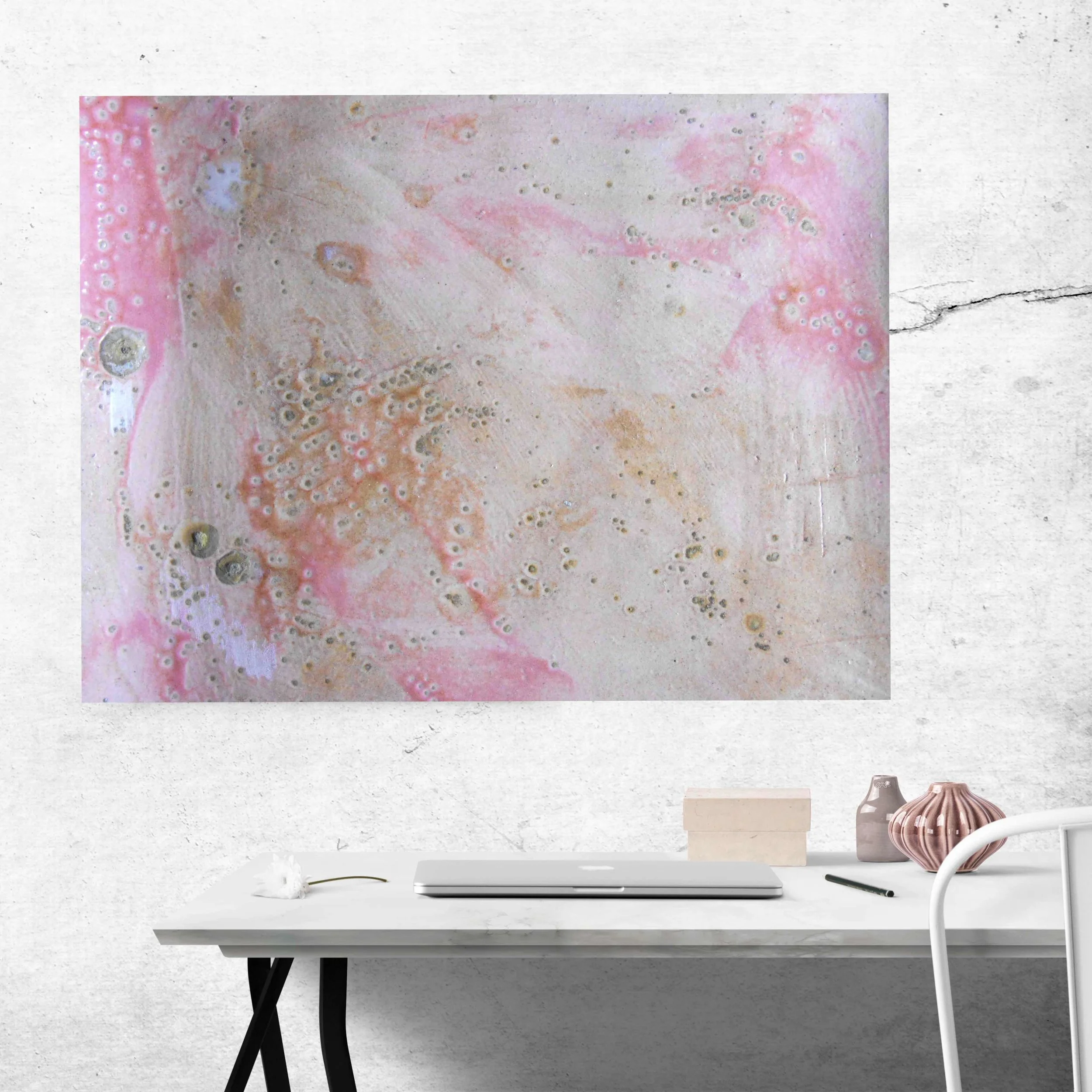 11. pink and white oversized abstract canvas print in office Maggie Minor Designs.jpg