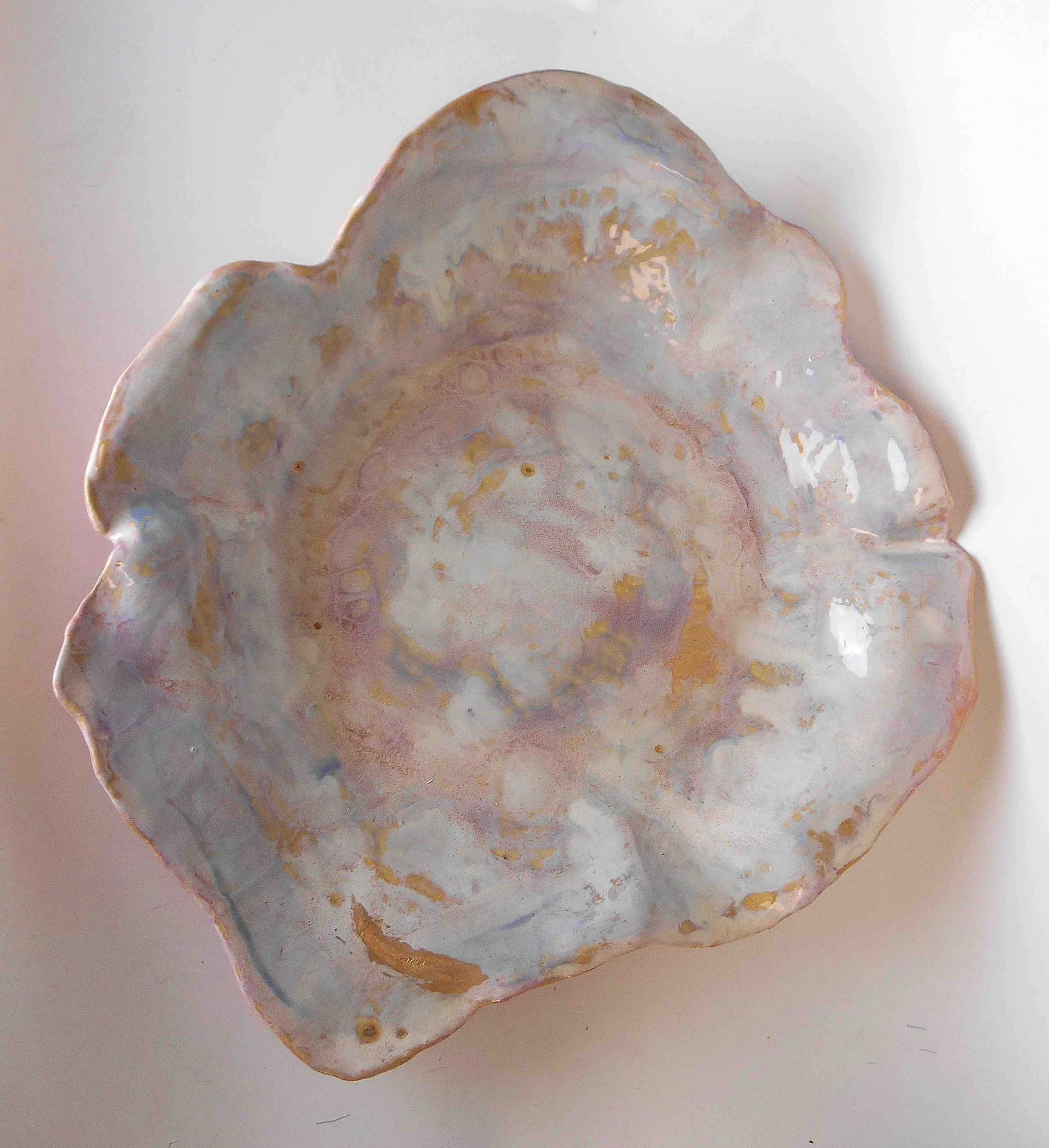 Lavender, white and gold wall sculpture