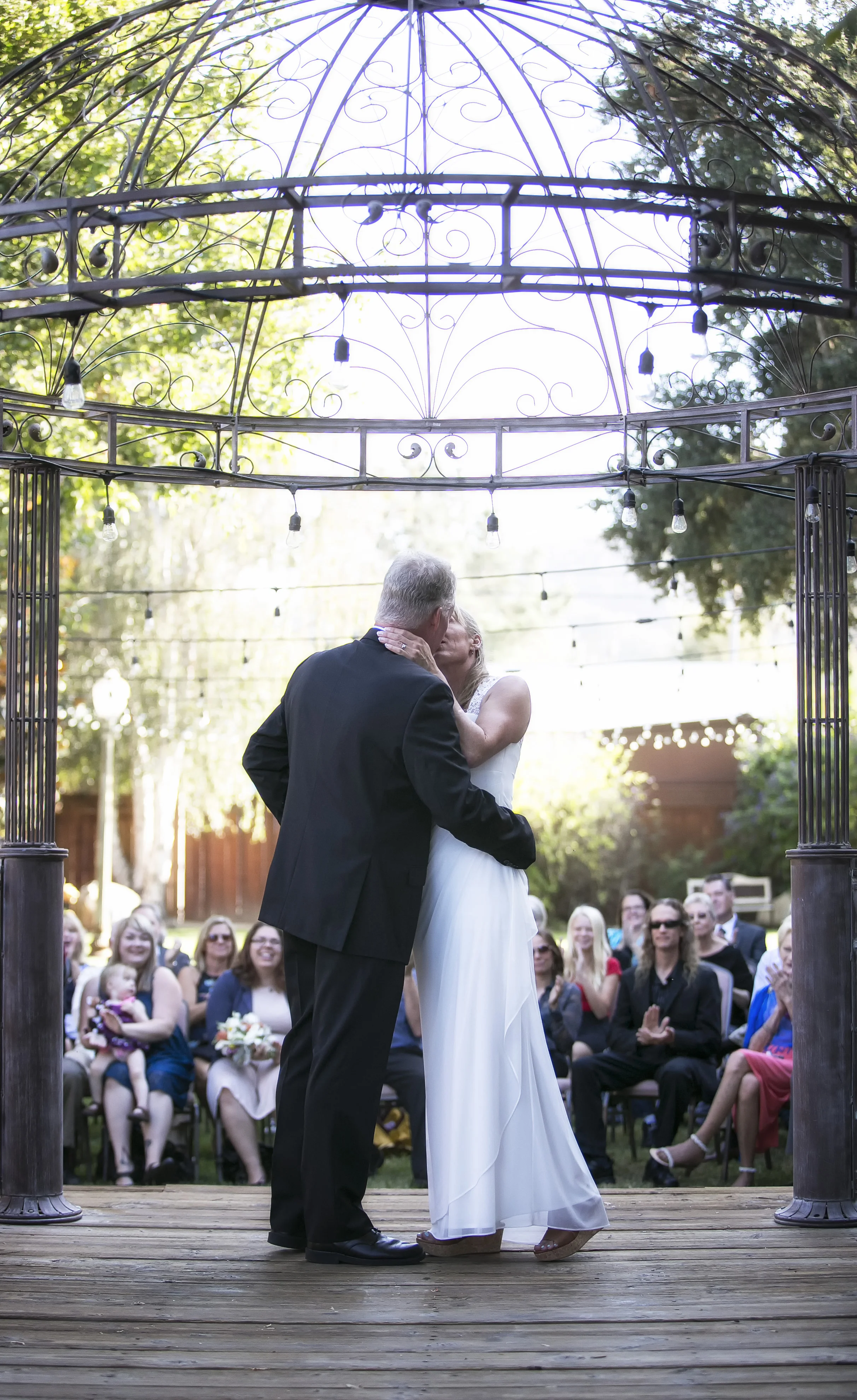 The first wedding kiss