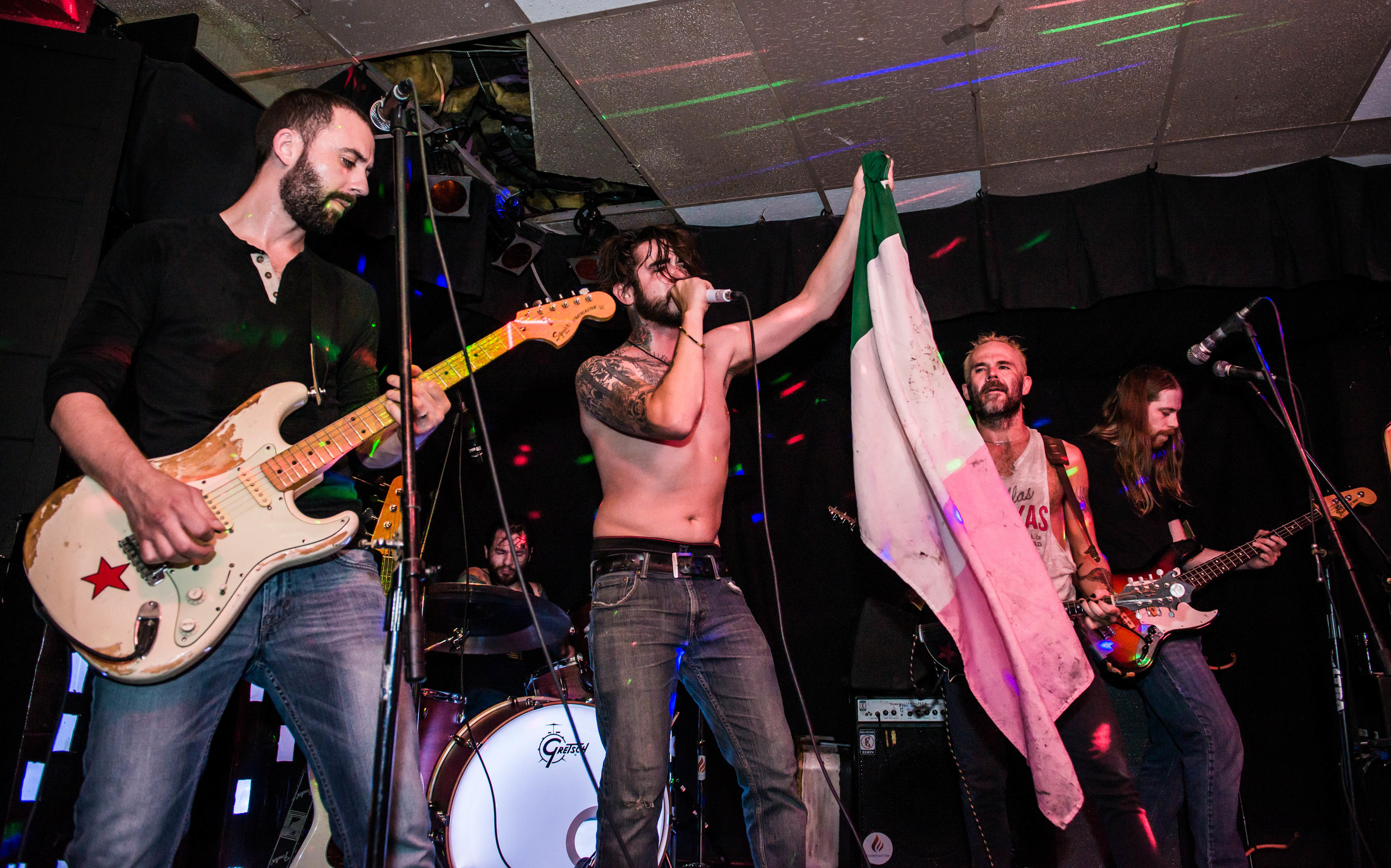 Leo Mulrooney busted out the pink white and green while singing New Newfoundland.
