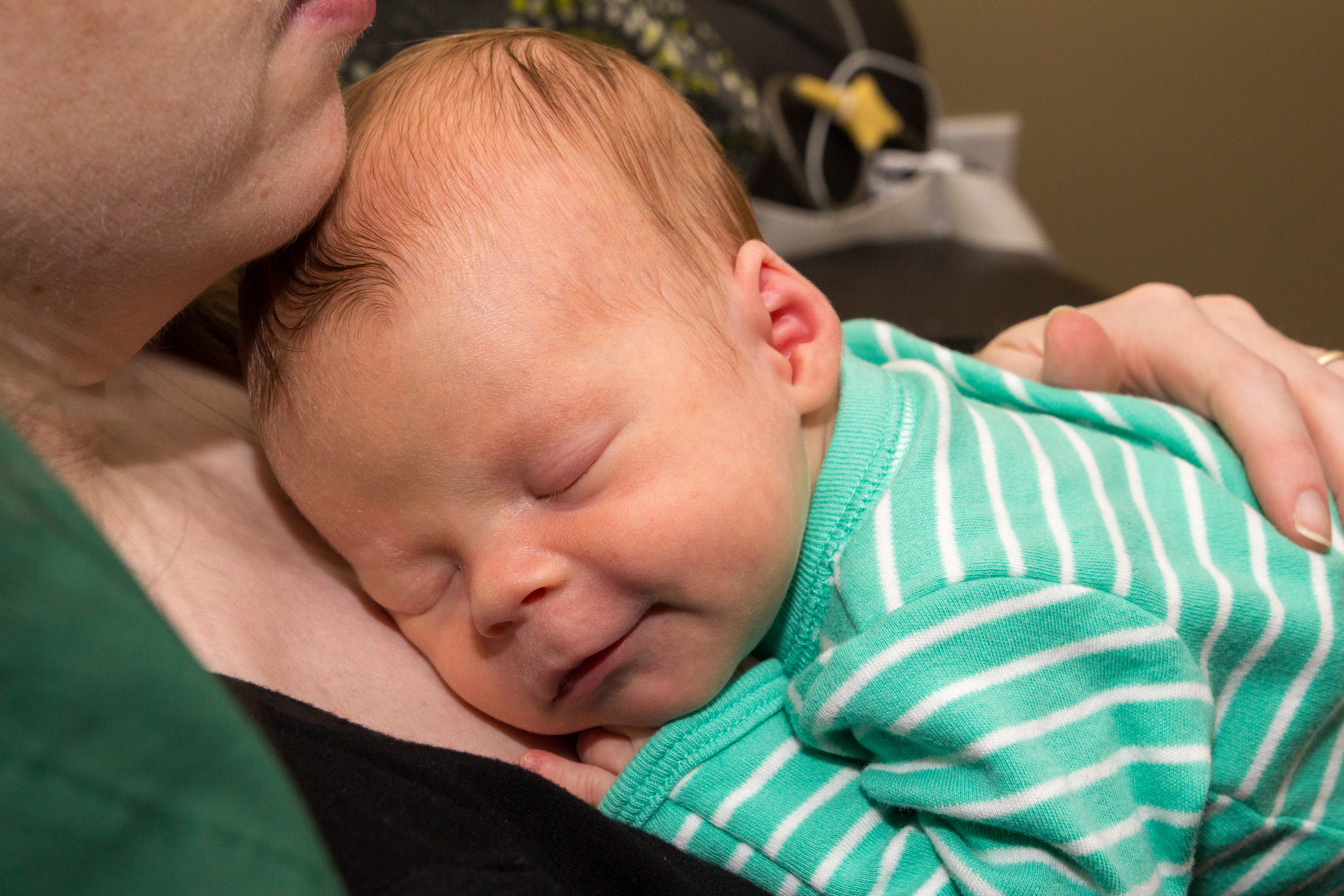 He is too young to actually smile, but I picture him dreaming of gallons of milk,