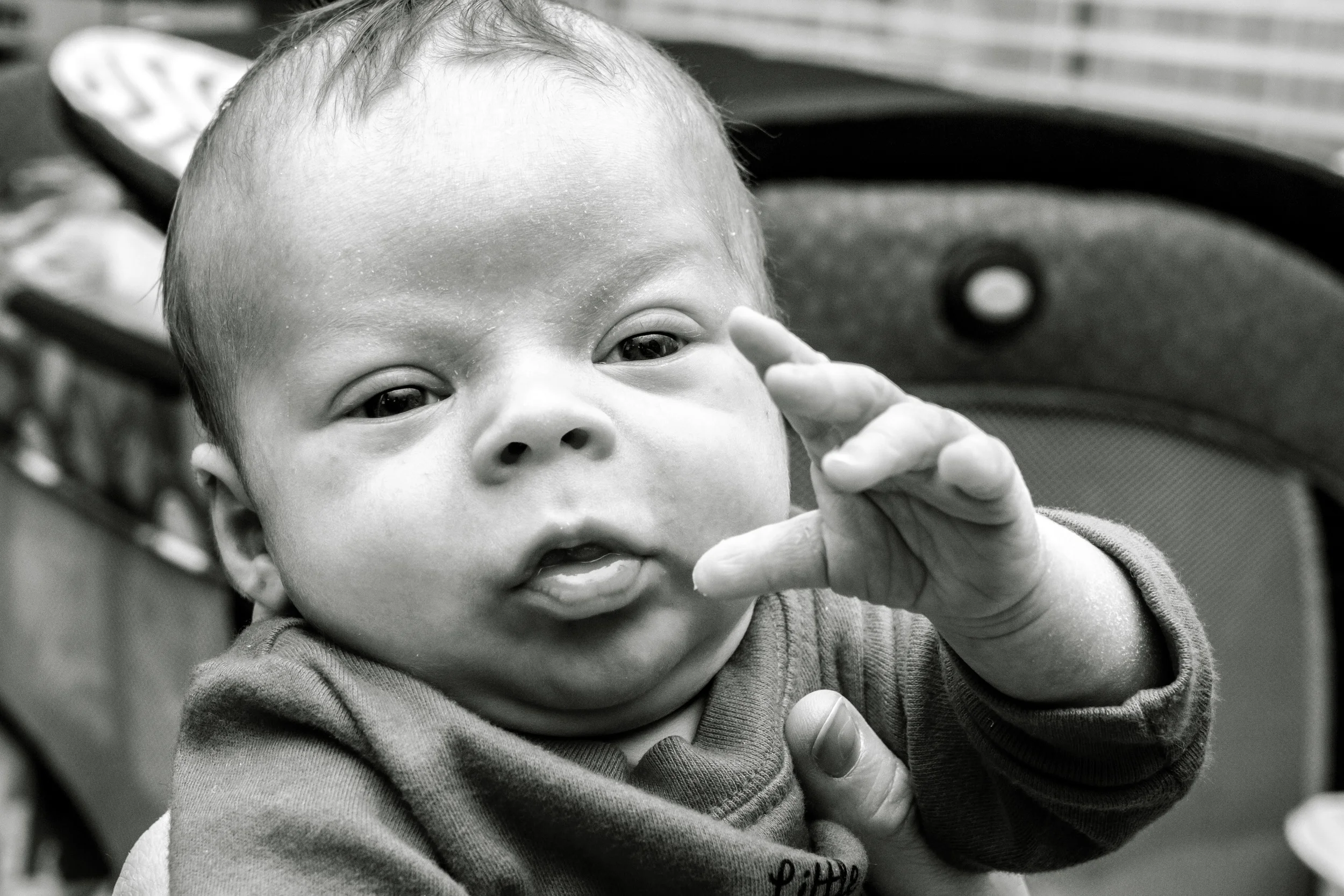 George using his talon nails and fingers to surely pinch my face