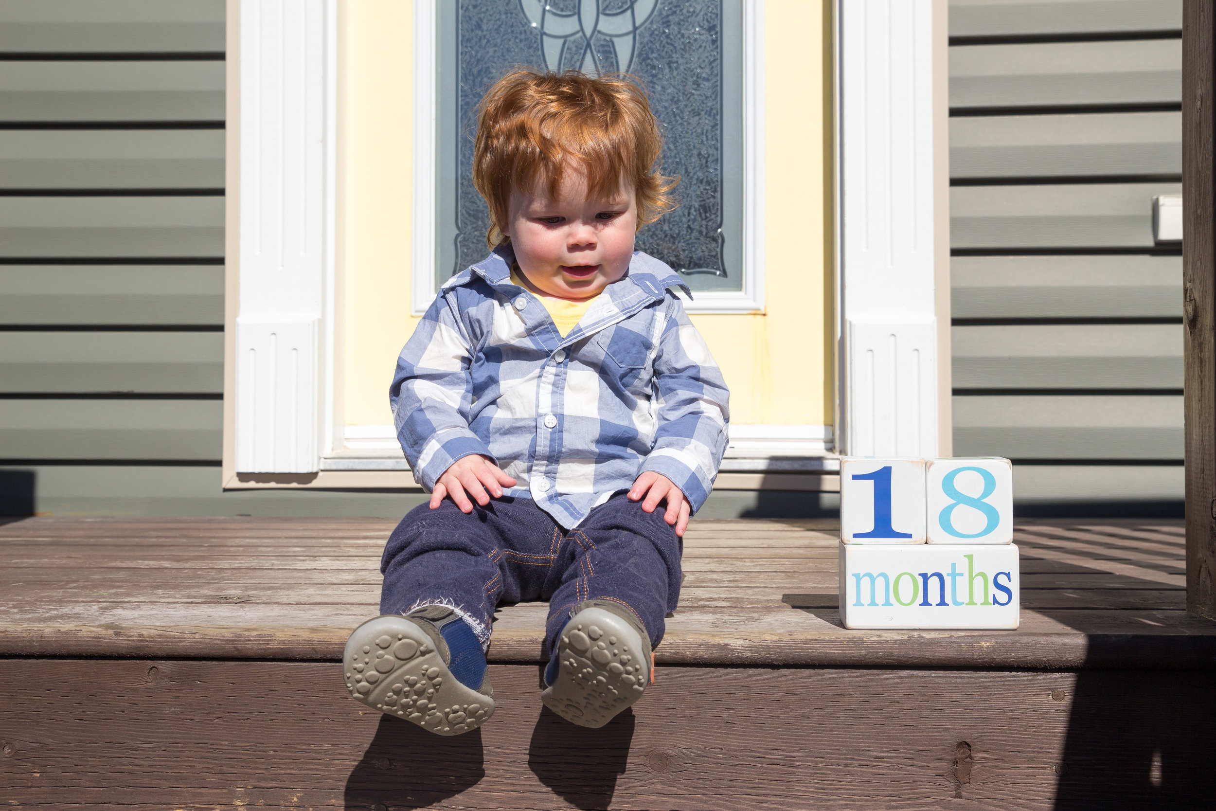 18 months old and too cool to look at the camera
