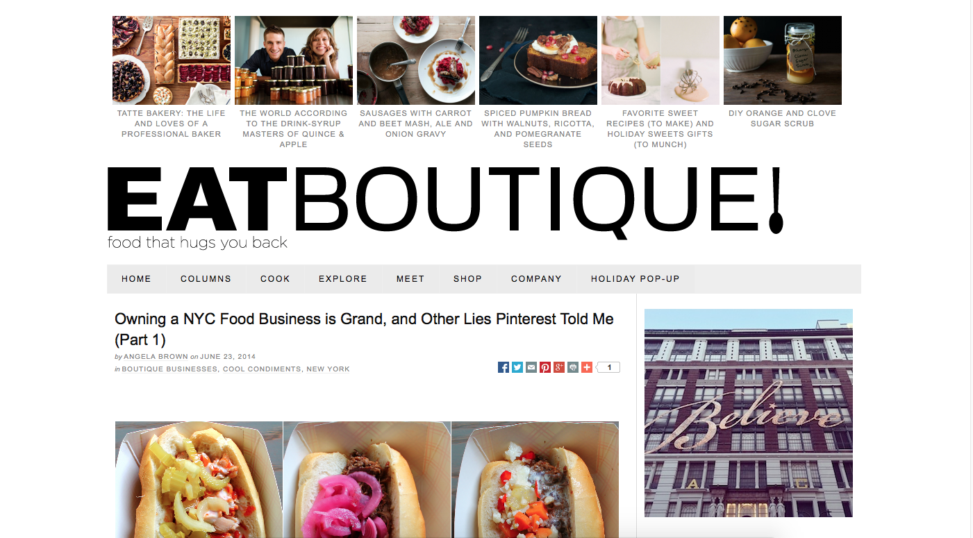 Eat Boutique , June 2014