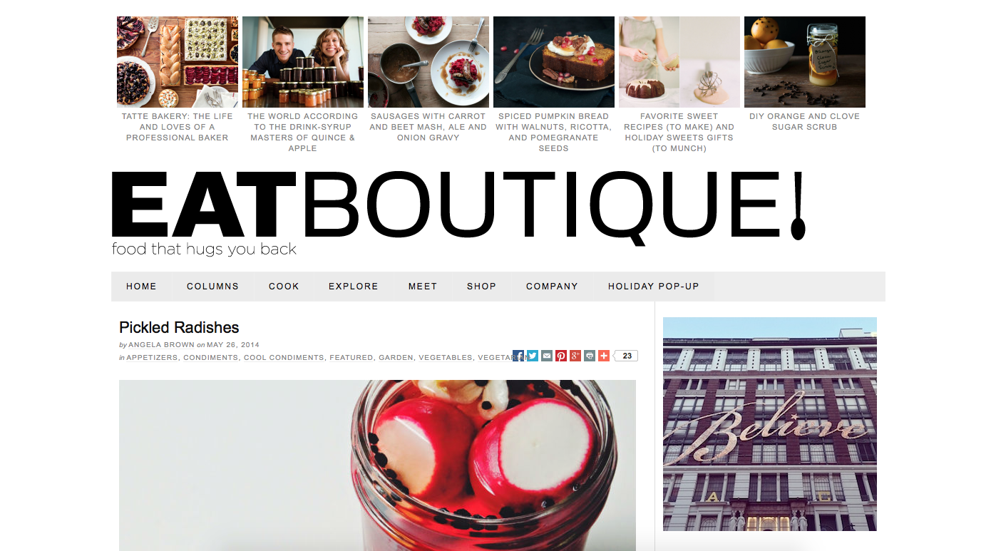 Eat Boutique , May 2014