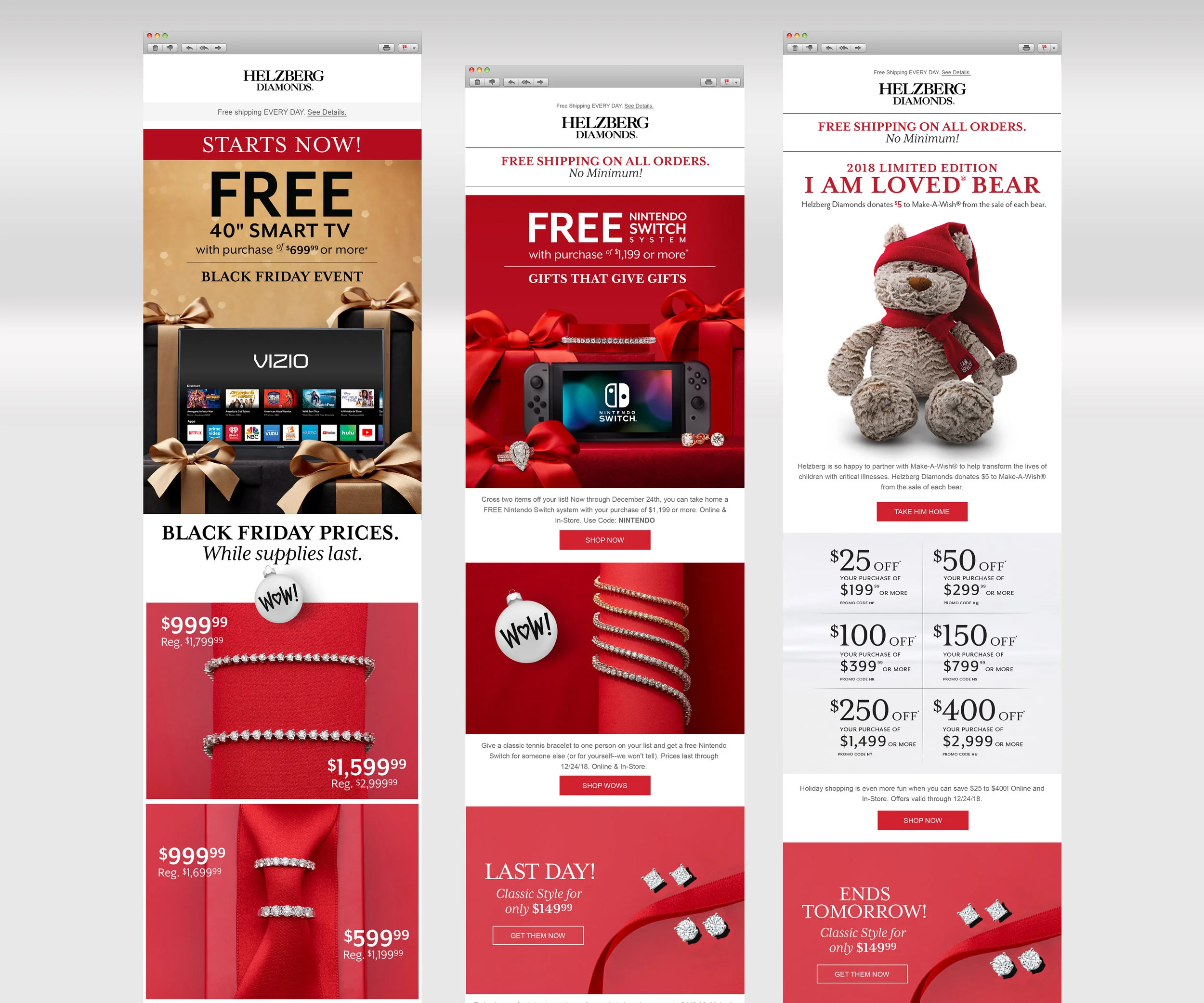  Helzberg Diamond 2018 holiday emails 