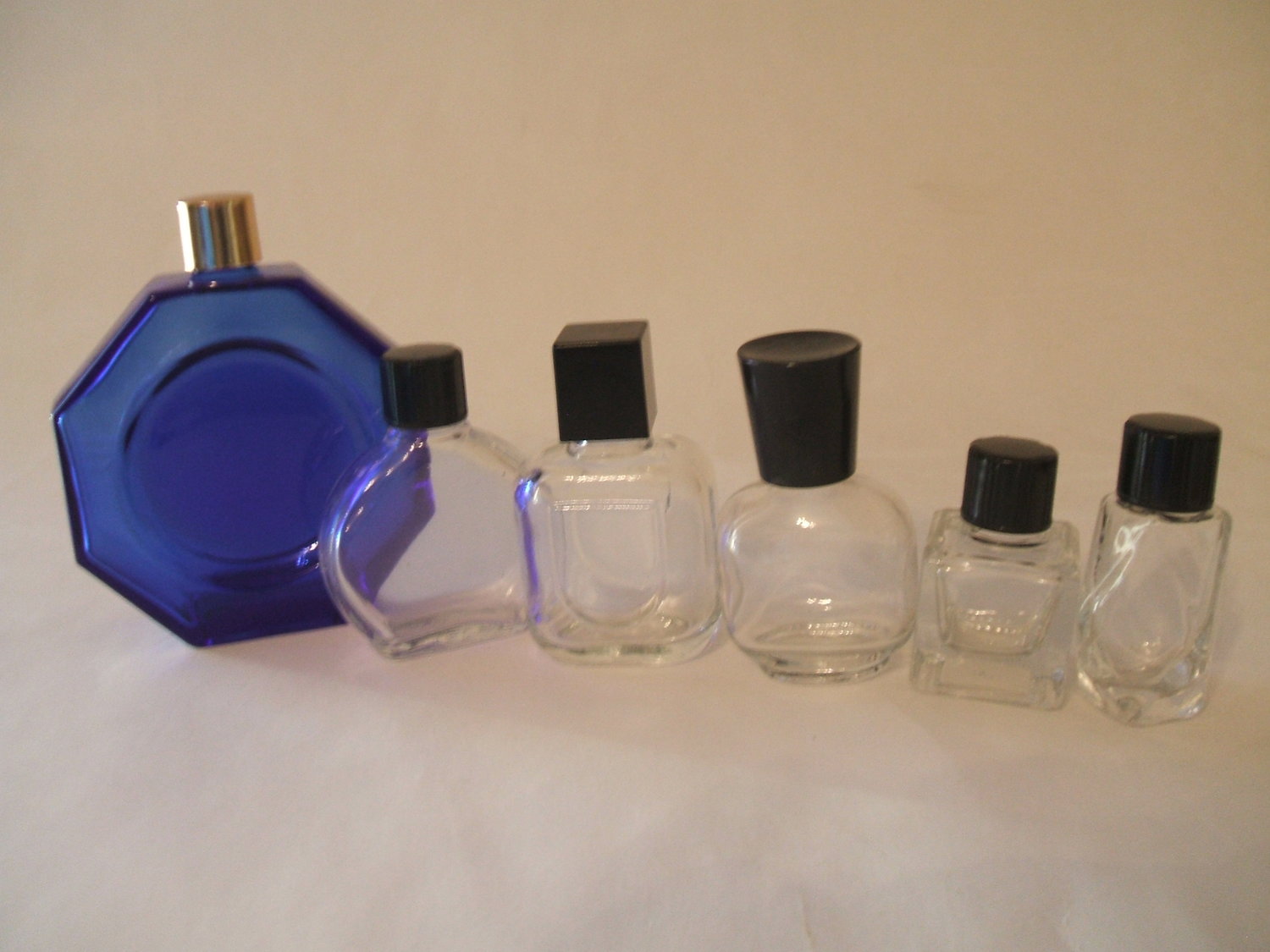 Vintage Cobalt Blue Perfume Bottle Essential Oil Bottles 
