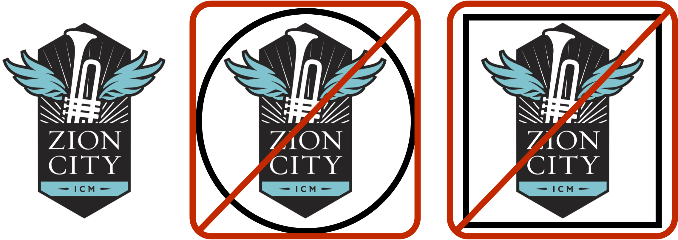 No containing shapes such as circles, squares, and other other geometrical shape encapsulating the logo.