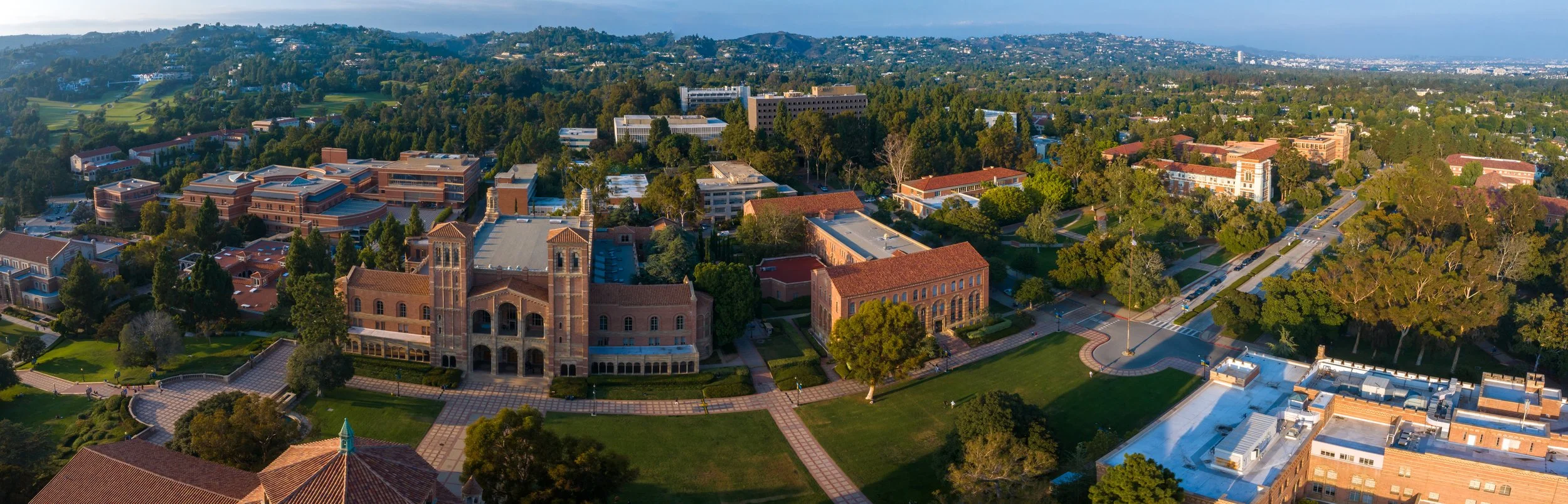 02 panorama of UCLA Royce Hall, trees and hills 38917075.jpg